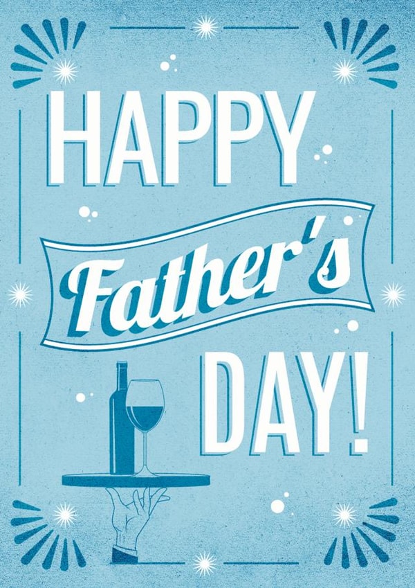 Blue Vintage Wine-themed Happy Father's Day card created by Dee Cresswell