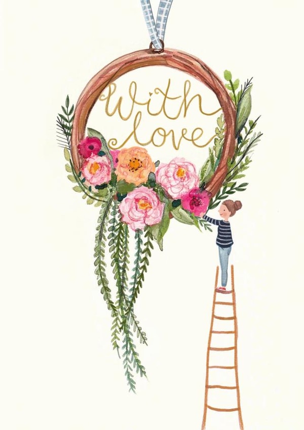 With love Floral hoop created by Love Lucy Illustration