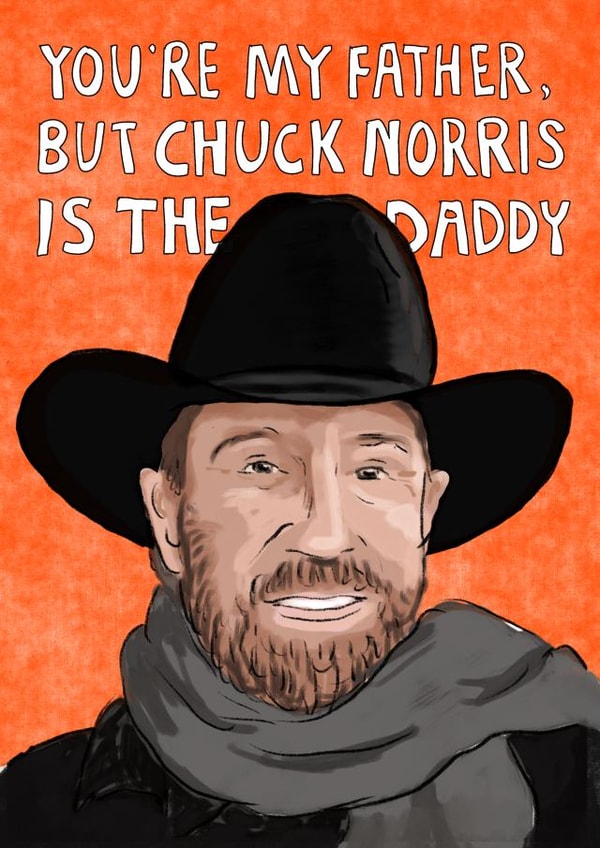 Chuck Norris Father’s Day card created by Rosie Johnson Illustrates
