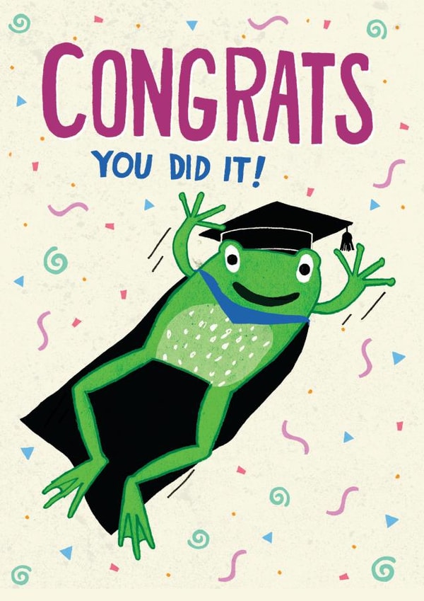 Graduation frog congratulations design created by Pencilface