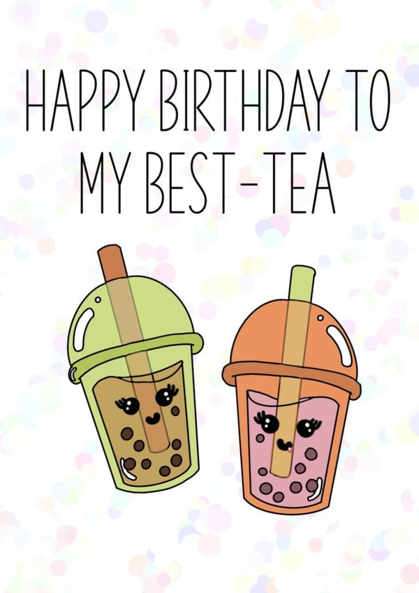 Bubble tea bestie card created by Made You Blush
