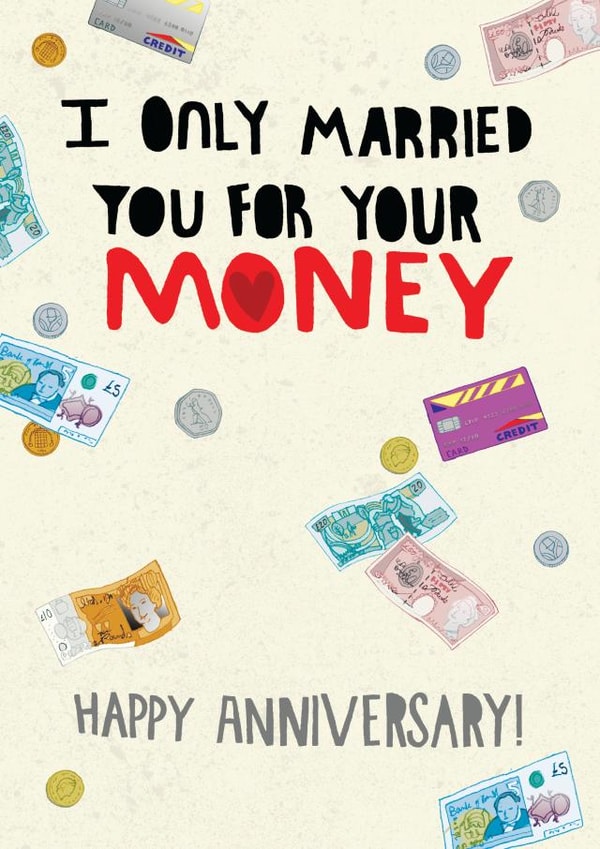 Anniversary money marriage design created by Pencilface