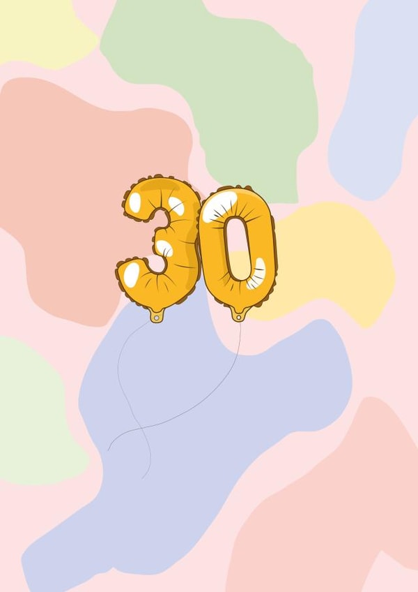 30th birthday balloons card created by Club Mou