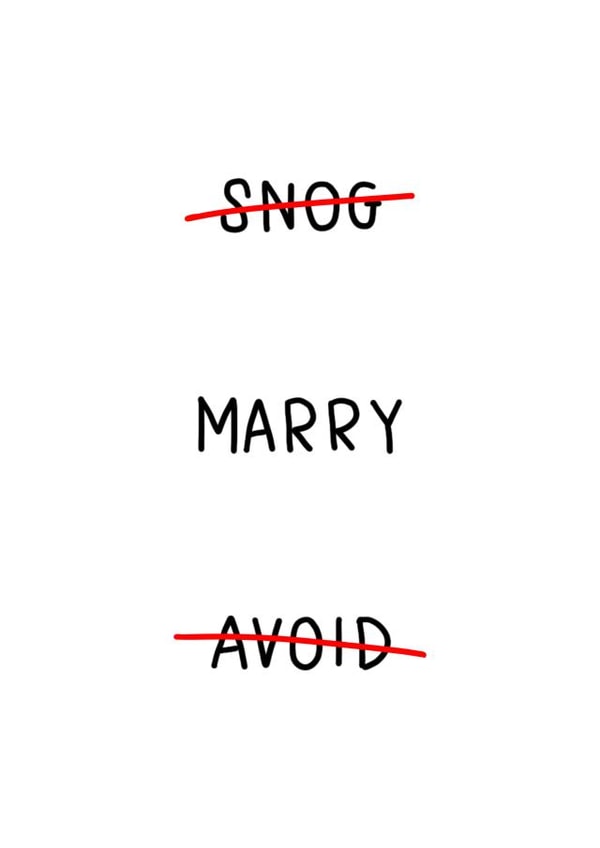 Snog Marry Avoid created by Kathryn Whybrow