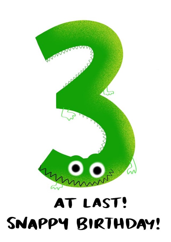 Cheeky Croc 3rd Birthday Card created by Happy Stuff Studio