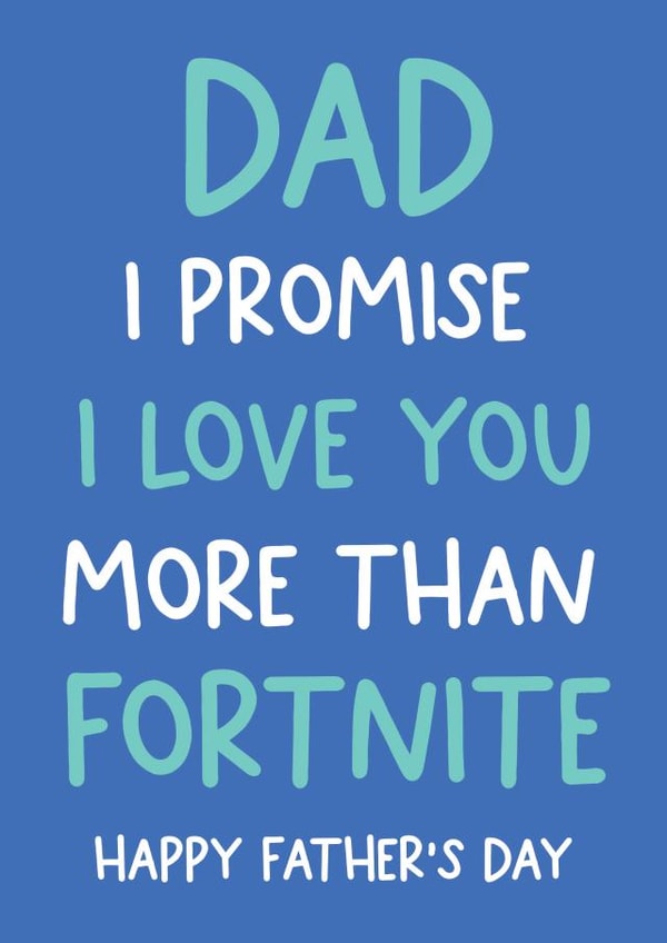 Funny Father's day card from a Fortnite lover created by Always Sparkle