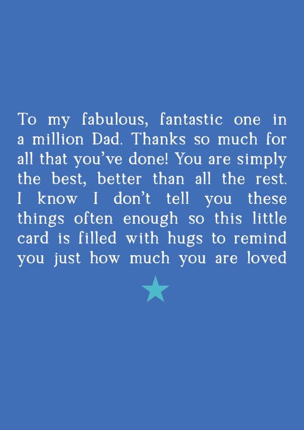 Thoughtful card for a fabulous Dad for his Birthday or Father's day created by Word Up Creative