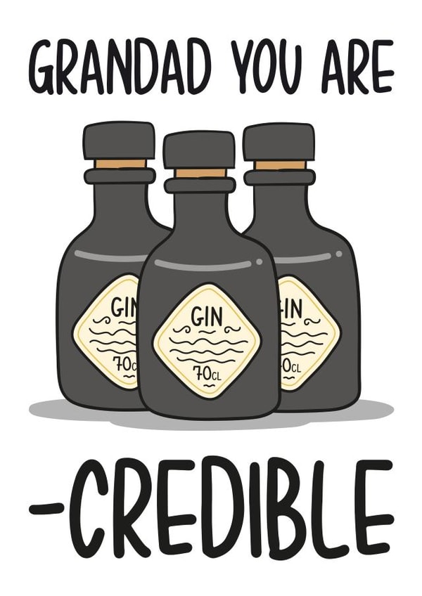 Gin Pun Grandad Fathers Day Card created by TeePee Creations