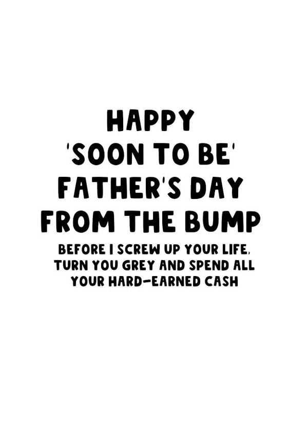 From the bump on Father's Day created by The Blunt Badger