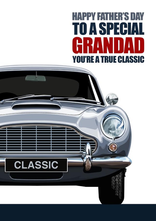 SPECIAL GRANDAD CLASSIC CAR Father's Day Card created by RetroMotion Artwork