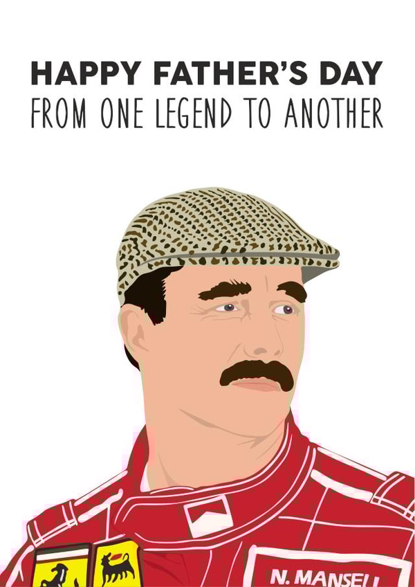Nigel Mansell Father's day card created by MintCards