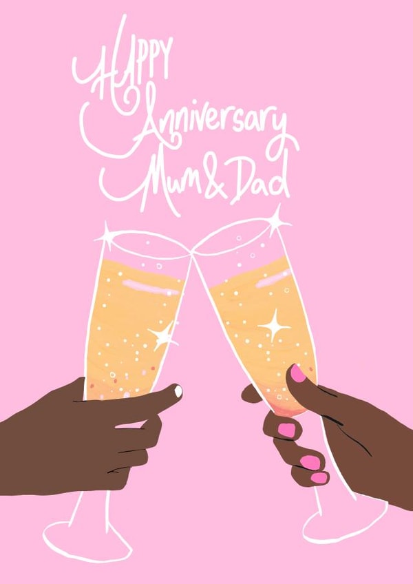 Anniversary card for parents created by Naughty Nice