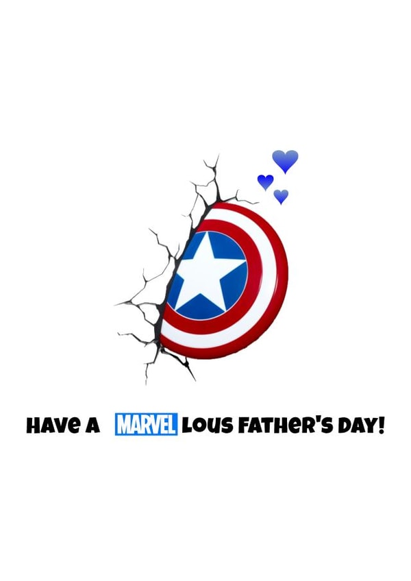 Funny Marvel Fathers Day Card - Captain America says have a Marvel-lous day created by That Card Shop