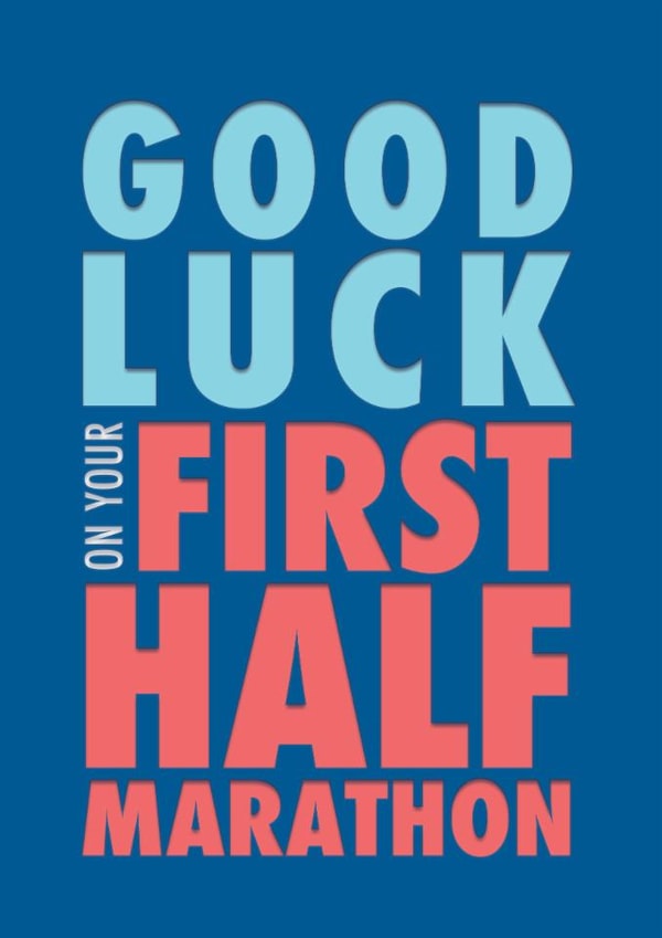 First half marathon good luck card created by Rebecca Prinn