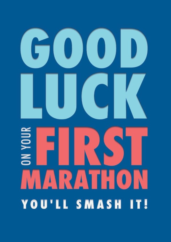 First marathon good luck card created by Rebecca Prinn