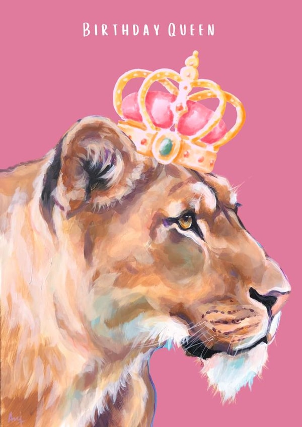 Birthday Queen Lioness Card created by Anj Art