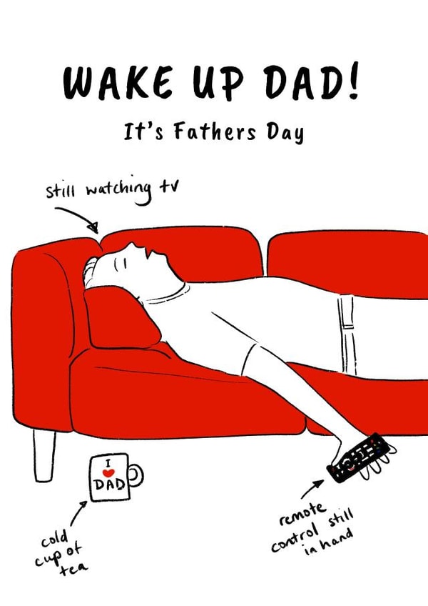 Sleeping dad Fathers day card created by Dani Verbeeten