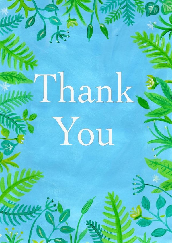 Botanical thank you card created by Florabelle
