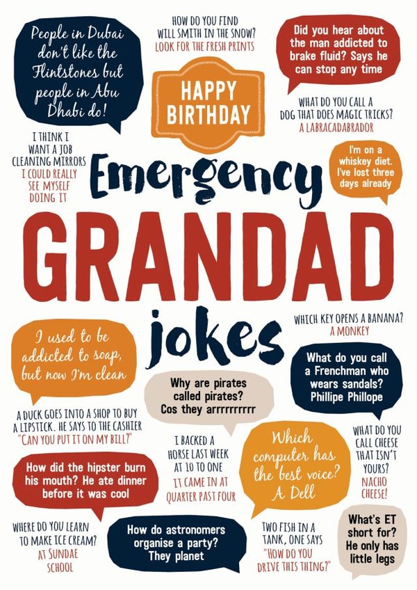 Emergency Grandad Jokes Birthday Card created by Paper Plane