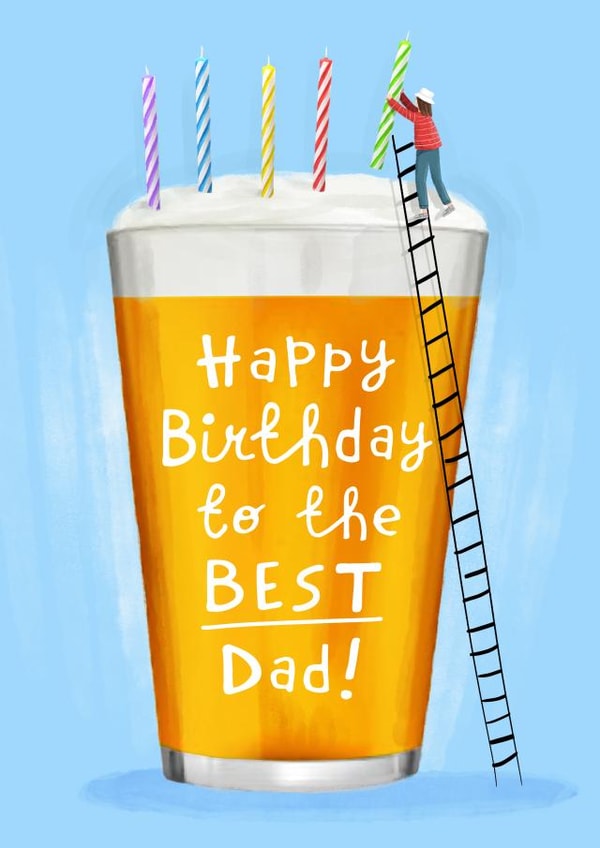 Dad birthday beer card created by Emma Proctor