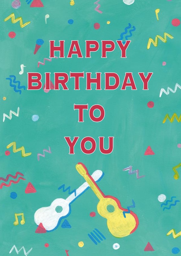 Happy Birthday Guitars Music Card created by Florabelle
