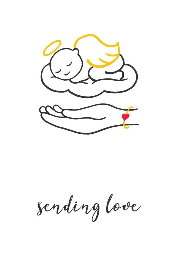 Baby Loss Sympathy Card, Angel Baby, Sending Love, Miscarriage Card created by Bev O'Connor || @oconnordesign