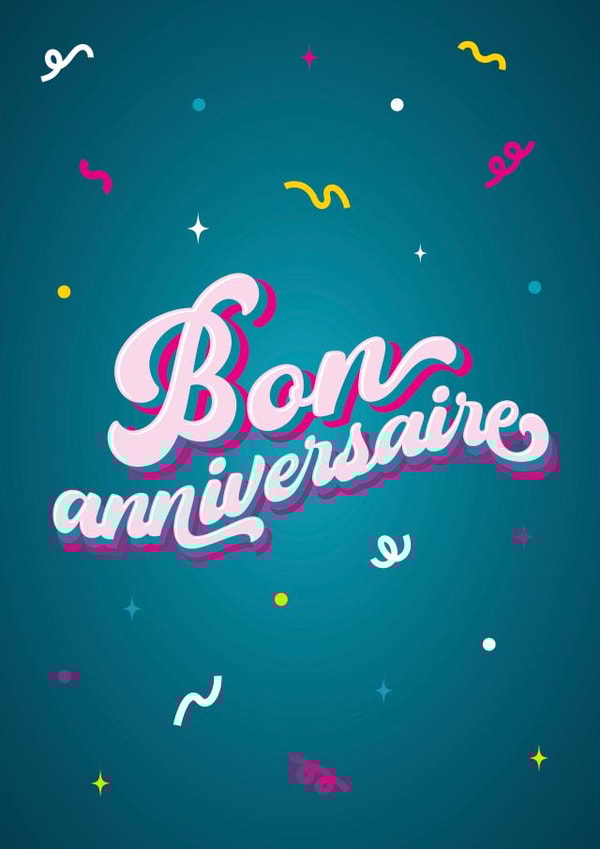 French Happy Birthday type card Bon anniversaire type card created by Pens & Pixels