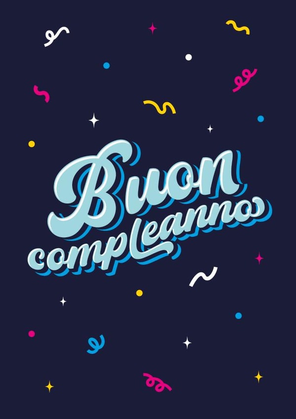 Italian Happy Birthday type card Buon compleanno type card created by Pens & Pixels