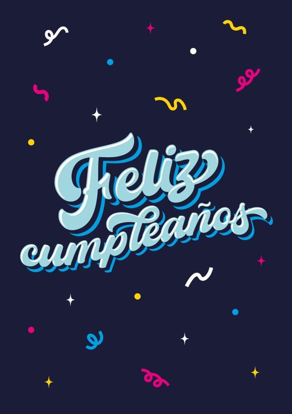 Portuguese Happy Birthday type card Feliz cumpleanos type card created by Pens & Pixels