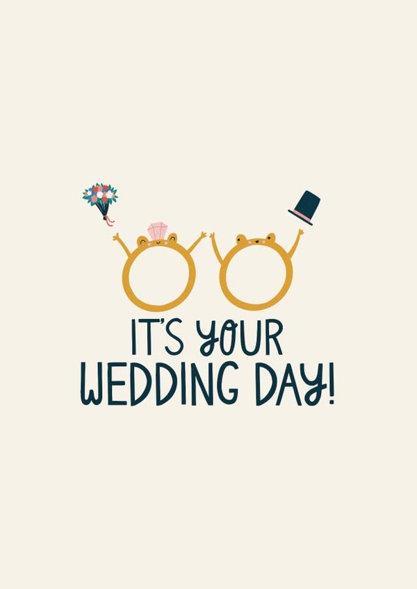 It's your Wedding day - cute rings card created by Christine Cuddihy Illustration
