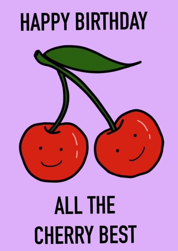 Cute Cherry Birthday Card created by Nevada Rose