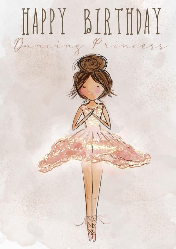 Dancing Princess Ballerina Birthday Card created by Happy Little Me Co.