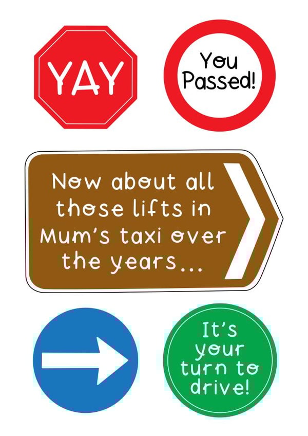 You passed driving test Mum’s taxi created by Helen Bicknell