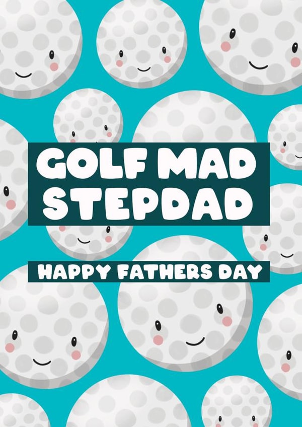 Golf Mad Stepdad Father's Day Card for Stepfather created by Bev O'Connor || @oconnordesign
