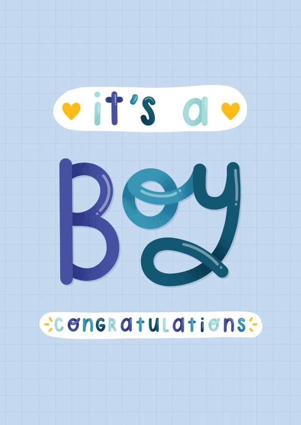 It's a boy baby congratulations card created by Joanne Hawker