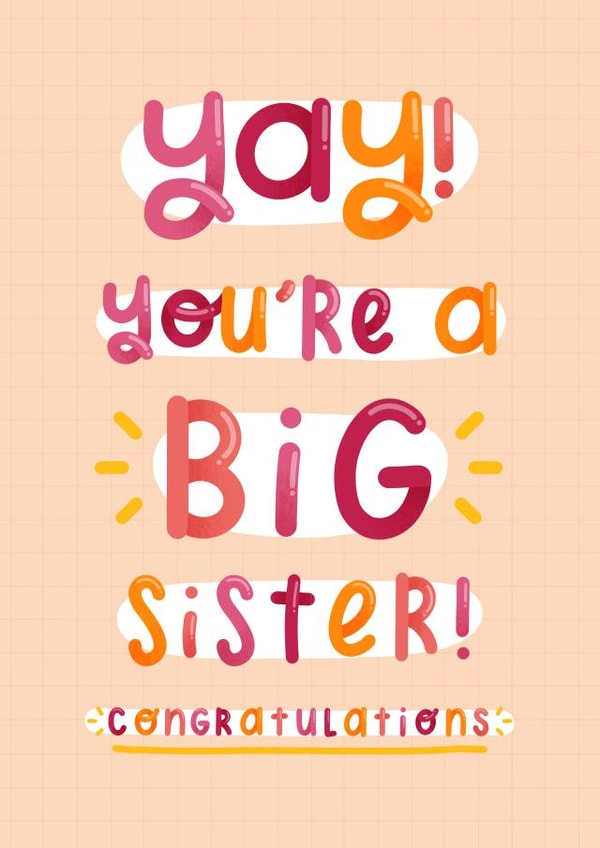 Big Sister congratulations card created by Joanne Hawker