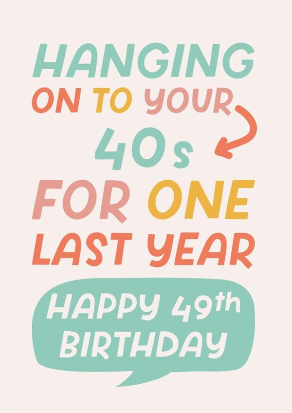 Funny 49th Birthday Card created by Poppy Lane