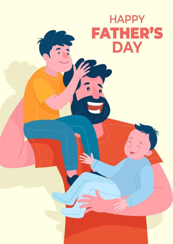 happy father's day family illustration created by Cards for feelings