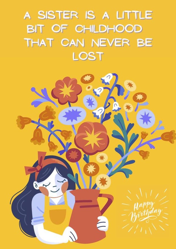 Floral sister birthday card created by IcyCard