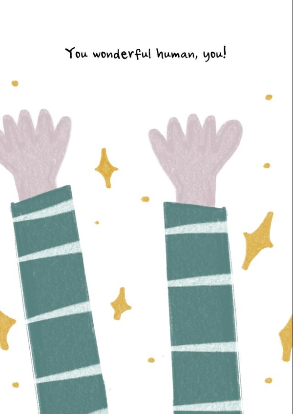 Wonderful human thank you card created by Lucy & Bug