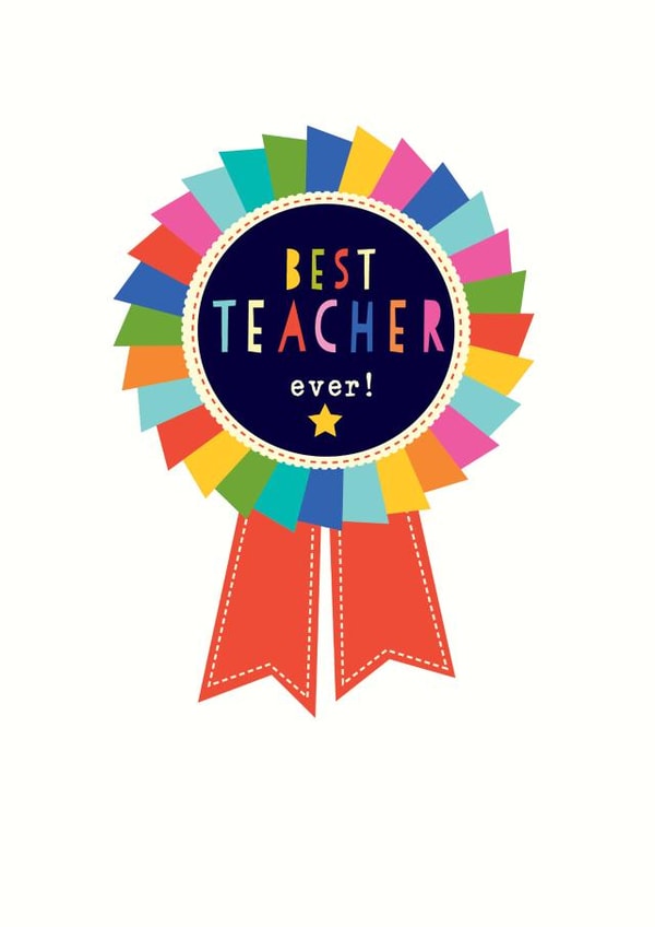 Best Teacher badge design created by Peony Rose Design