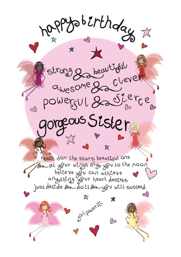 Happy Birthday And Reach For The Stars Gorgeous Sister created by The Girl Power Fairies
