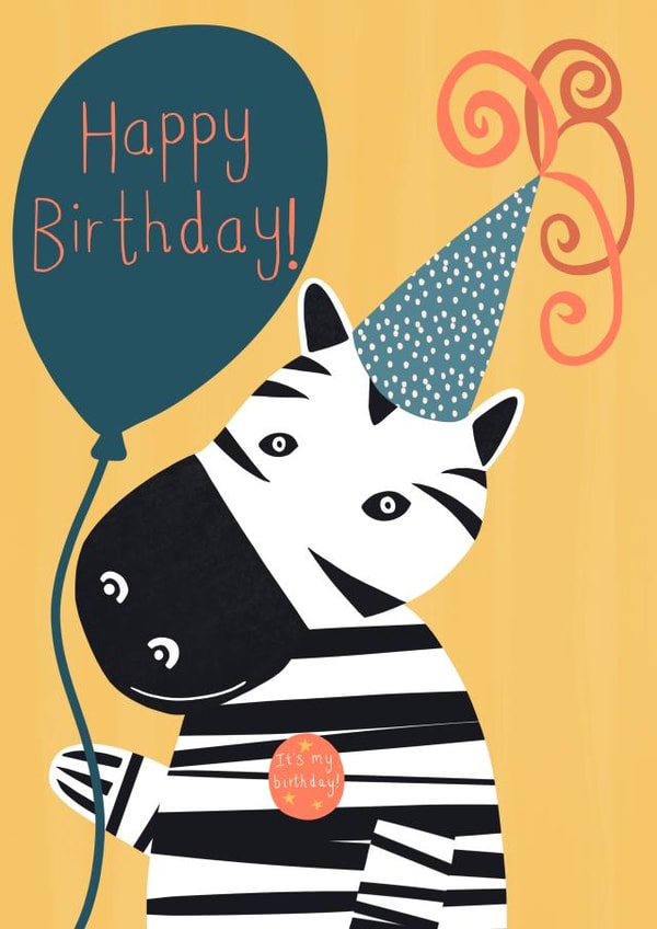 Birthday Zebra Greeting Card created by Passtheguava