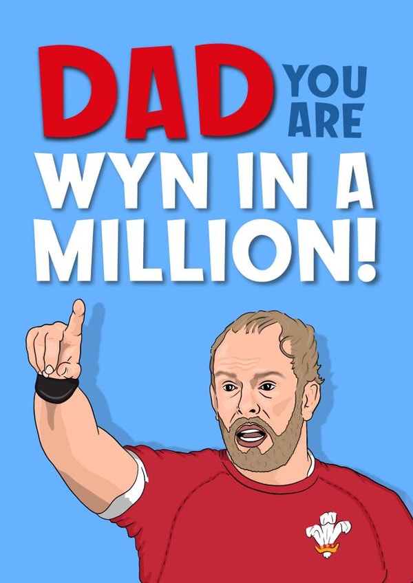 Dad You are Wyn in a Million! Funny Rugby Father's Day Card created by Bubble&Cheek