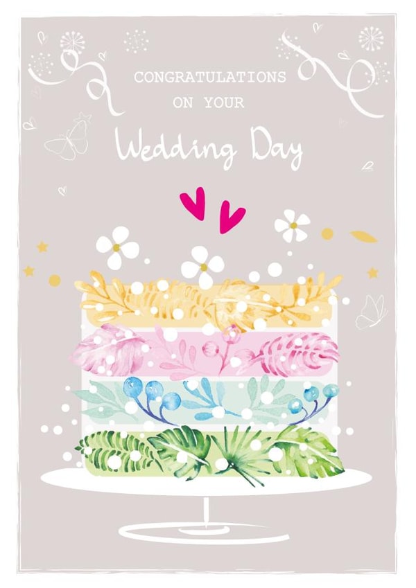 Floral Wedding Cake Card created by SABIVO Design by Sabina
