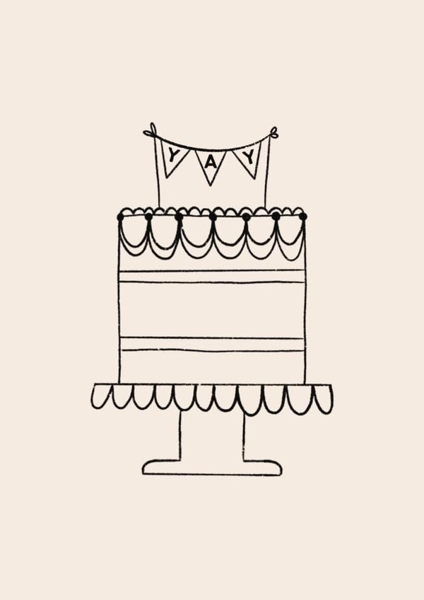 Black & White Cake Birthday Card created by EilidhIllustrates