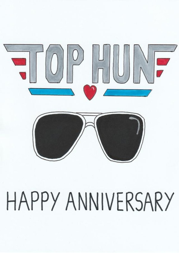 Top Gun inspired Happy Anniversary card created by Ow Cards