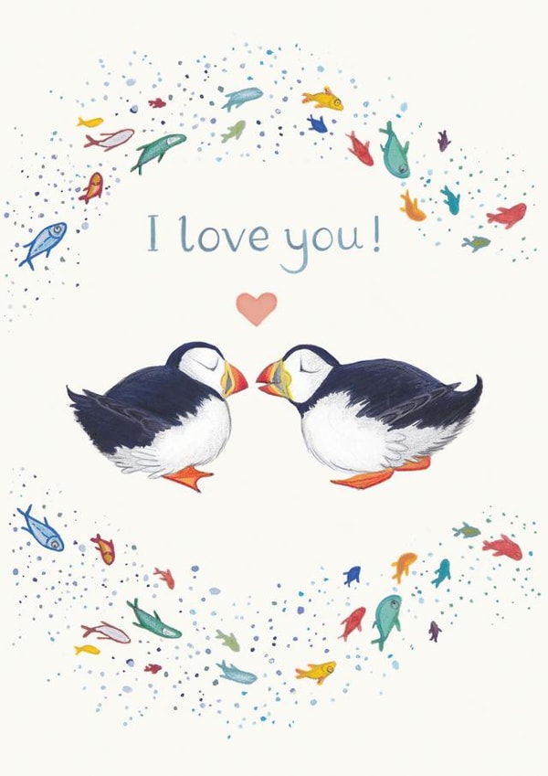 I Love You Puffin Pair card created by Carina Roberts