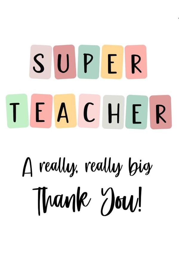 Super Teacher Thank You Card created by Danielle Parisi