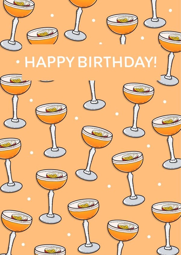 Fun Birthday Card - Cocktail - Pornstar Martini created by Sunny Designs